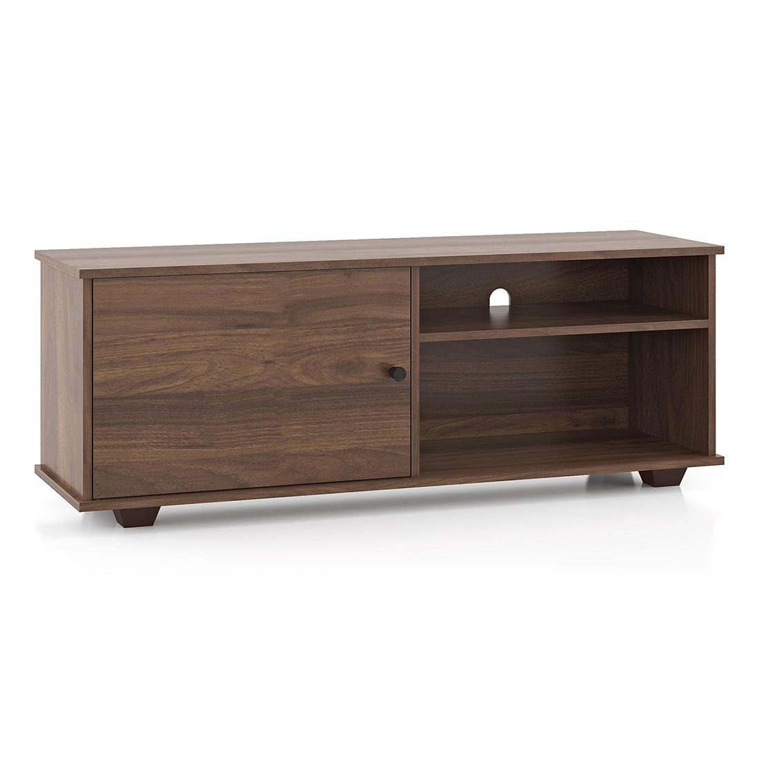 Liam Engineered Wood Free Standing TV Unit in Classic Walnut Finish