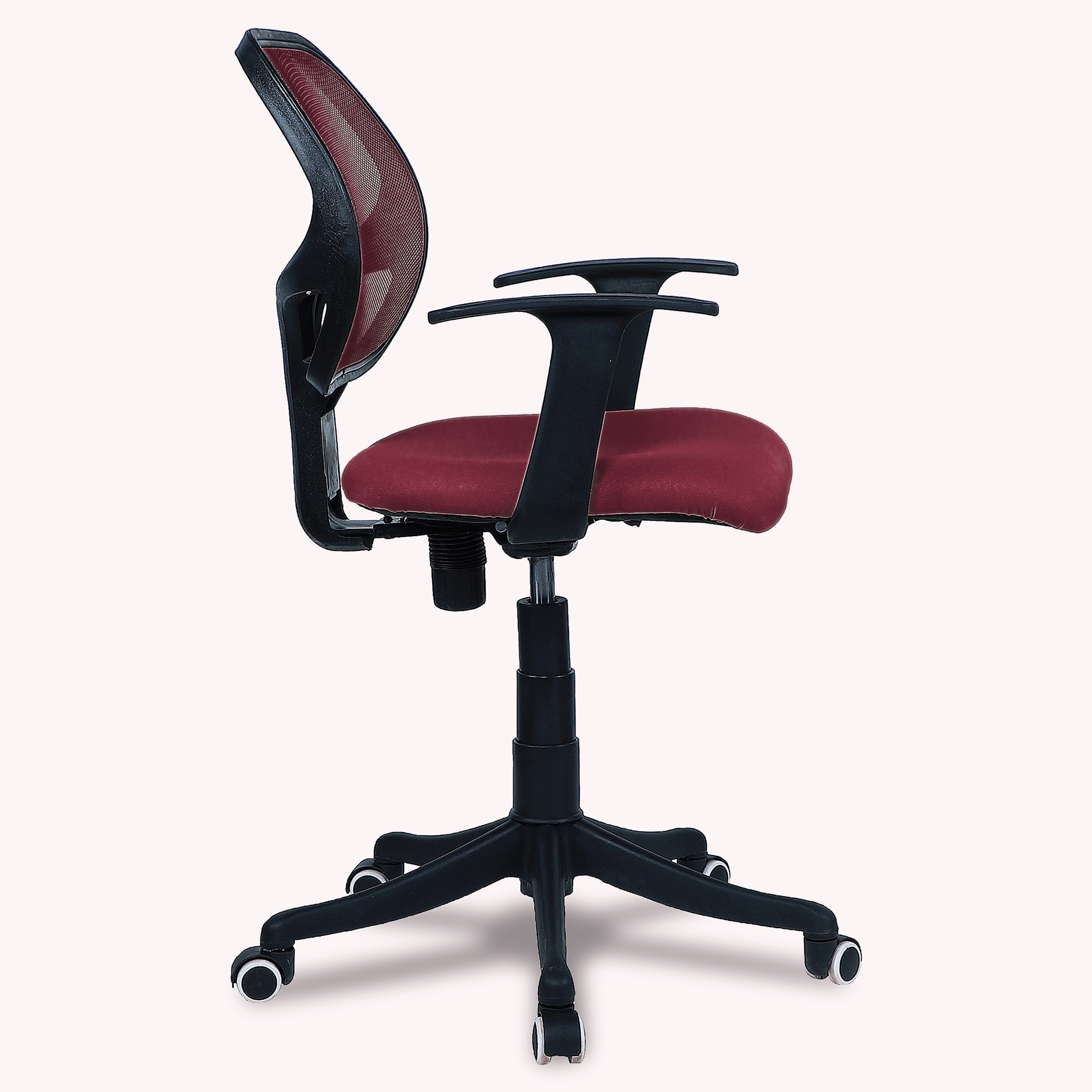 Jaazza Low Back Ergonomic Chair in Maroon Colour