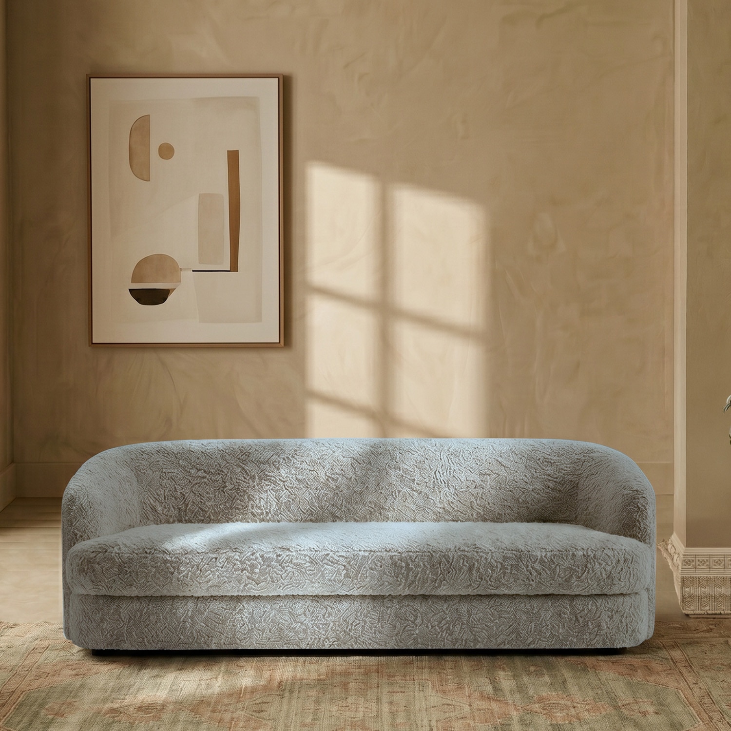 Stylishsimplicity Wood 3 Seater With Upholstery Non Storage Sofa In Beige Colour - Nestroots