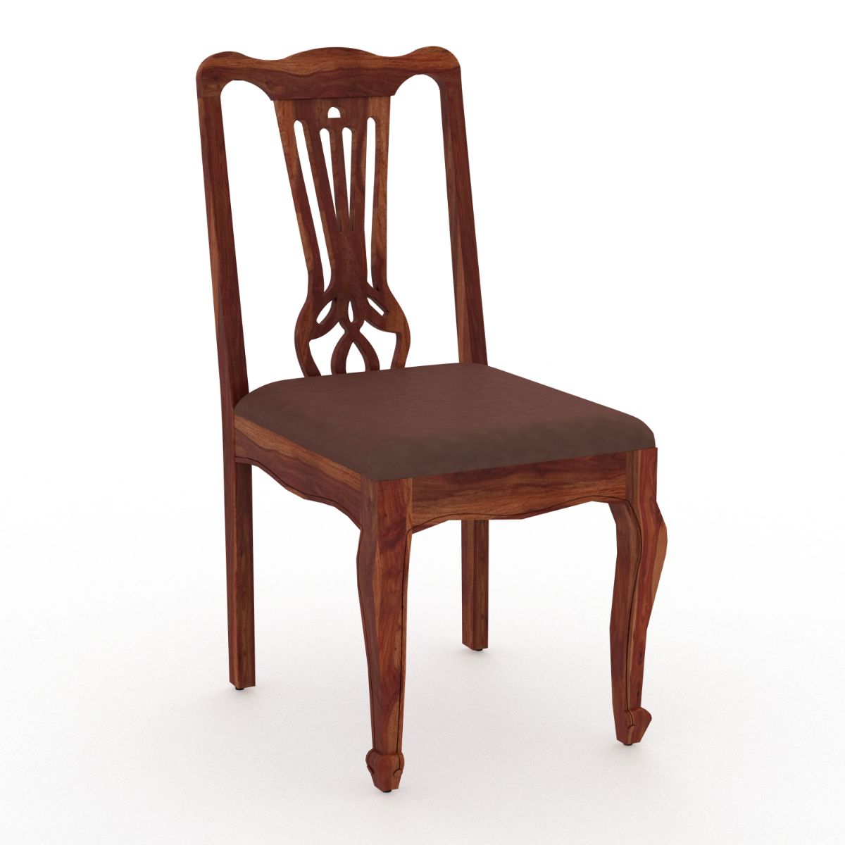 Nasir Solid Wood Dining Chair in Honey Finish - Set of 2 - Vishwakarma Antique