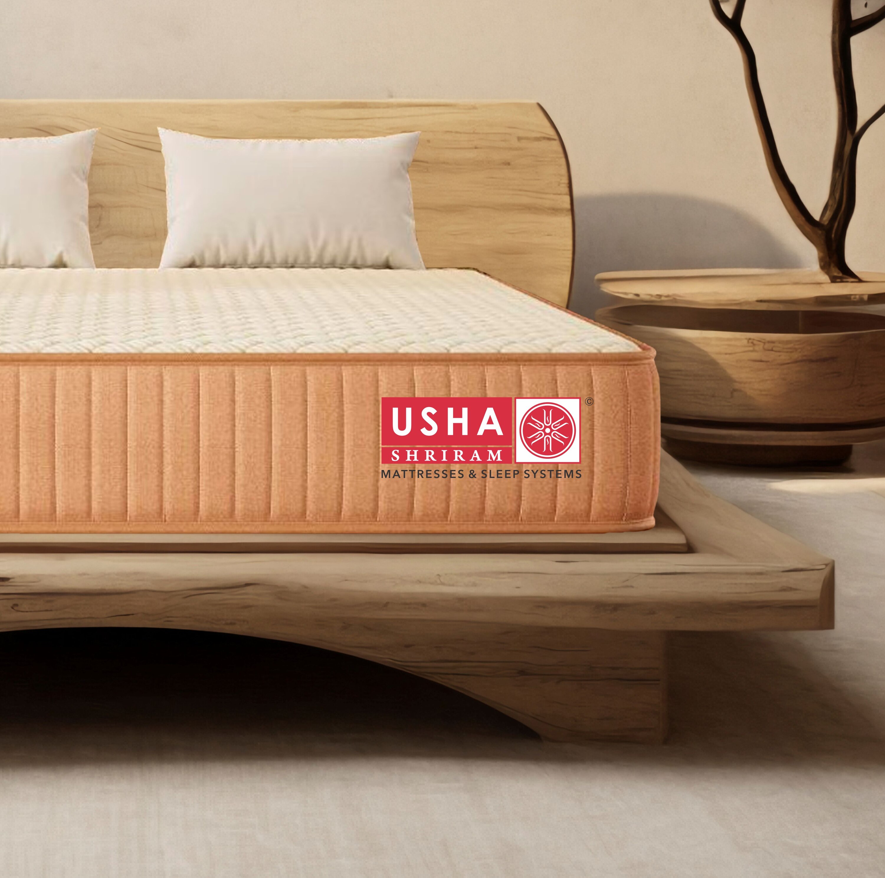 Usha Shriram 7-Zone AeroTalalay Latex Pocket Hybrid Queen Size Mattress (Mattress Thickness: 6 Inches, Mattress Dimensions: 78 x 66 in)