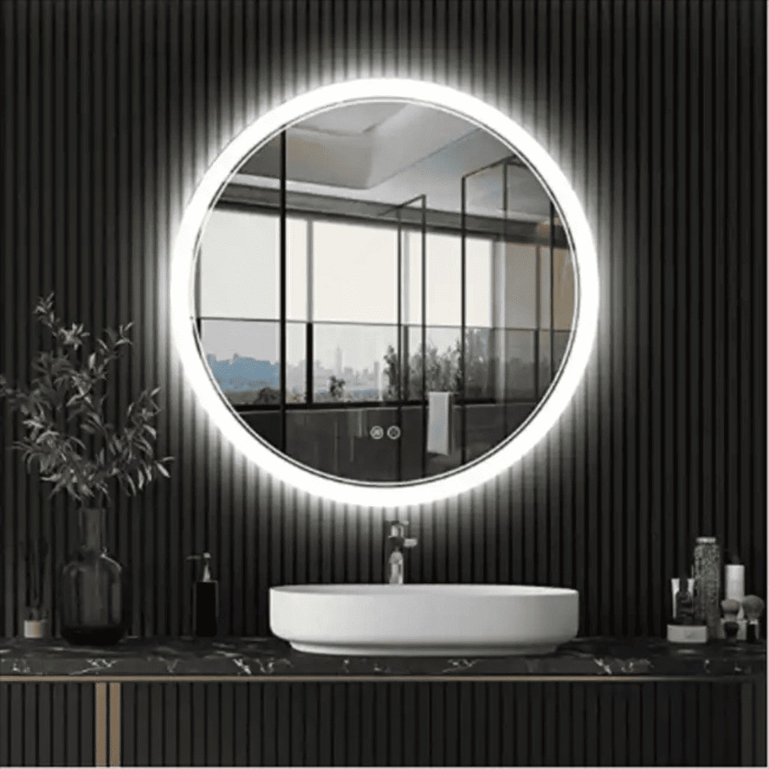 Round LED  Mirror with Lights Dimmable Vanity Mirror
