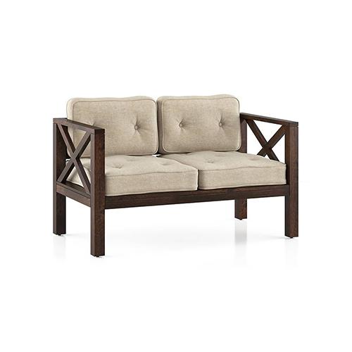 Farmone 2 Seater Wooden Sofa (Brown)