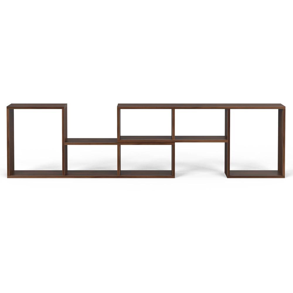 Petel Engineered Wood TV Entertainment Unit/Versatile Adjustable TV Stand & Storage Unit with 6 Compartments & Adjustable L-Shaped Shelves DIY Ideal Upto 65 Inches TV (Brown Maple)