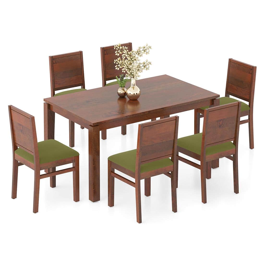 Atlas Solid Wood 6 Seater Compact Dining Table With Atlas Dining Chairs
