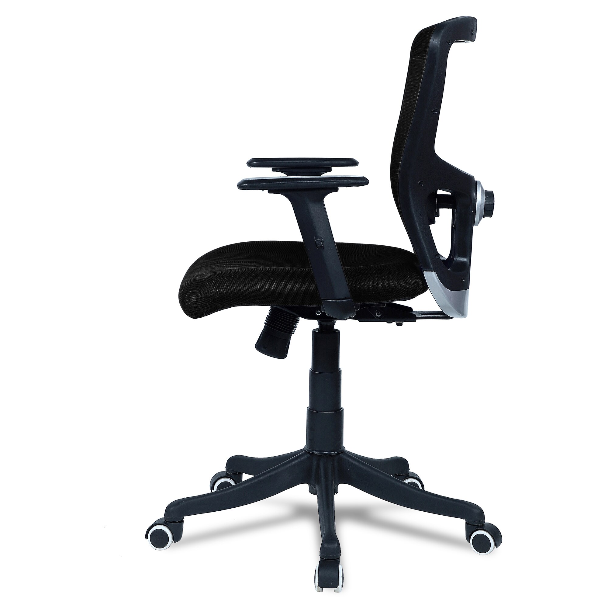 Peacifice Mid Back Ergonomic Chair in Black Colour