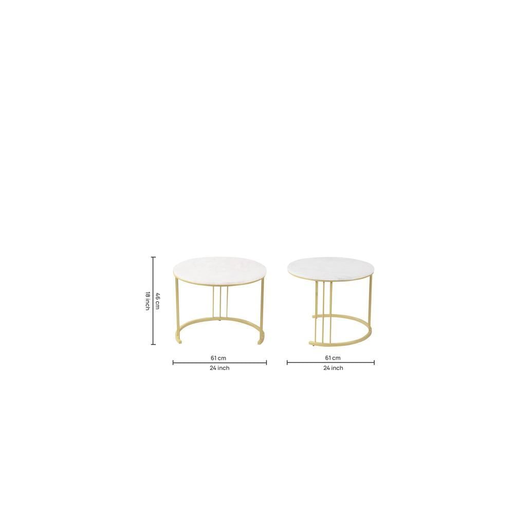 Fabriano Nesting Coffee Table In Gold Finish