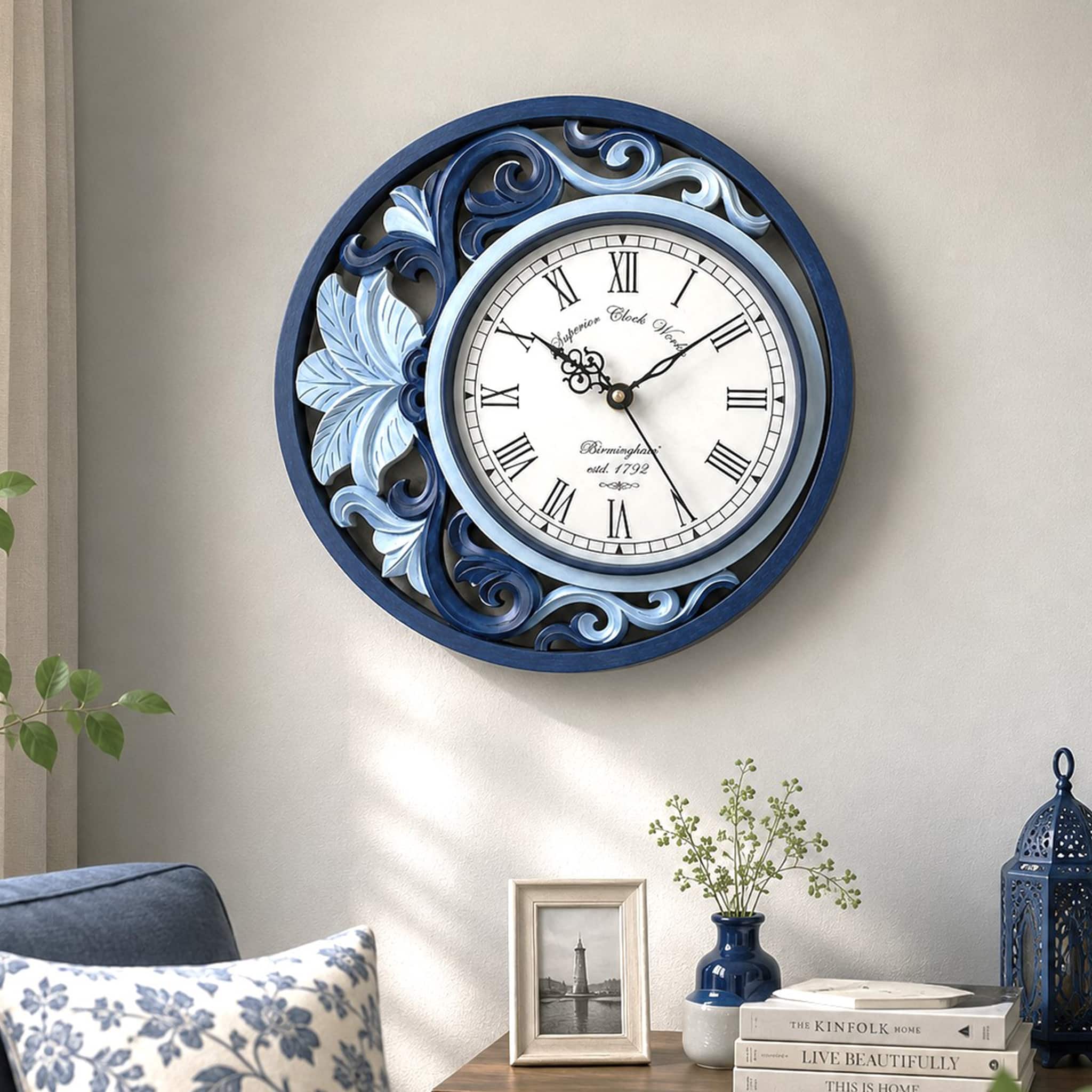 Cream Gold Solid Wood Swarna Chandra Wall Clock By DisooFashions - Disoo Fashions
