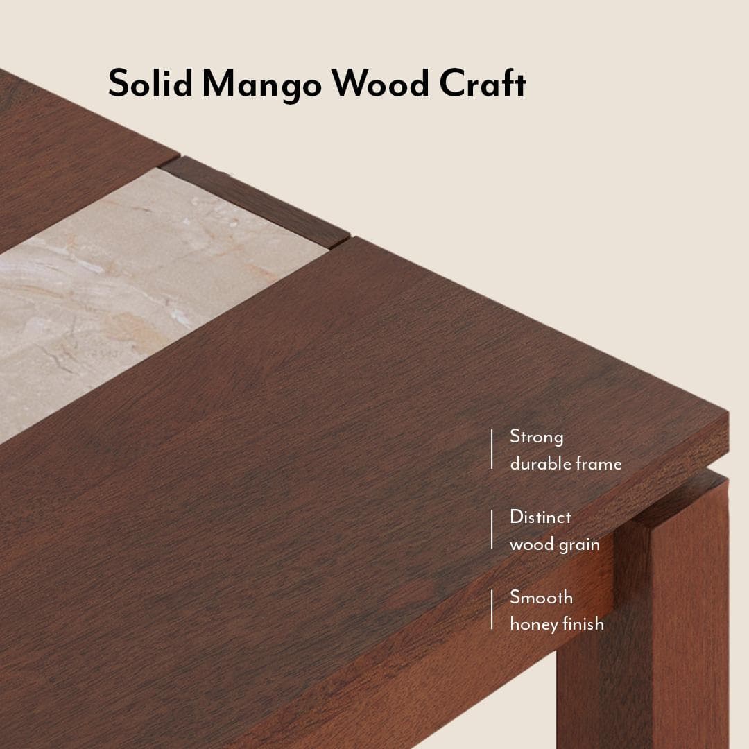 Atlas Crest Solid Wood 6 Seater Dining Table with Atlas Dining Chair set