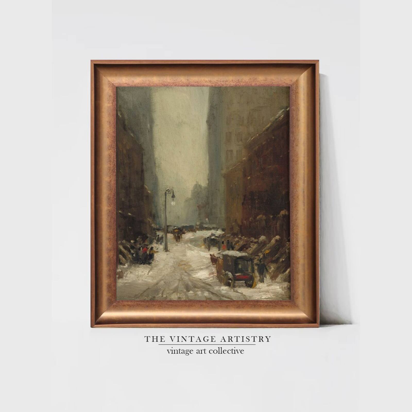 Artistry Brown Green Snow New York Printed Canvas Wall Canvas Wall Prints Set of 1 Multicolor Matte
