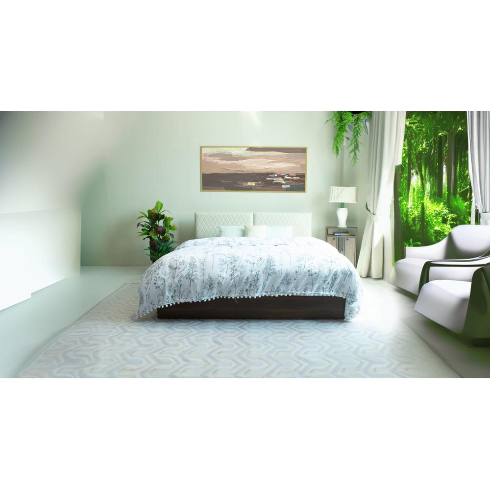 Kosha Engineered Wood Queen Size Bed In Walnut Finish