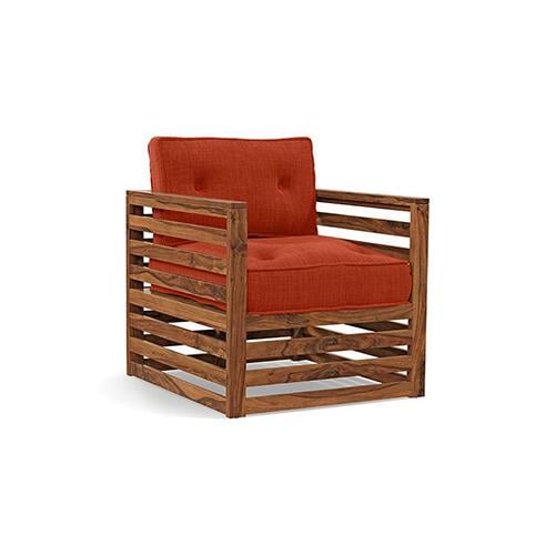 Raymond Wooden Sofa - Teak Finish (Lava) (Finish : teak; Custom Set - Sofas : 0001; Standard Set - Sofas : none; Colour : lava; Sofa Material : fabric; Sofa Size : regular; Sofa Type : regular)