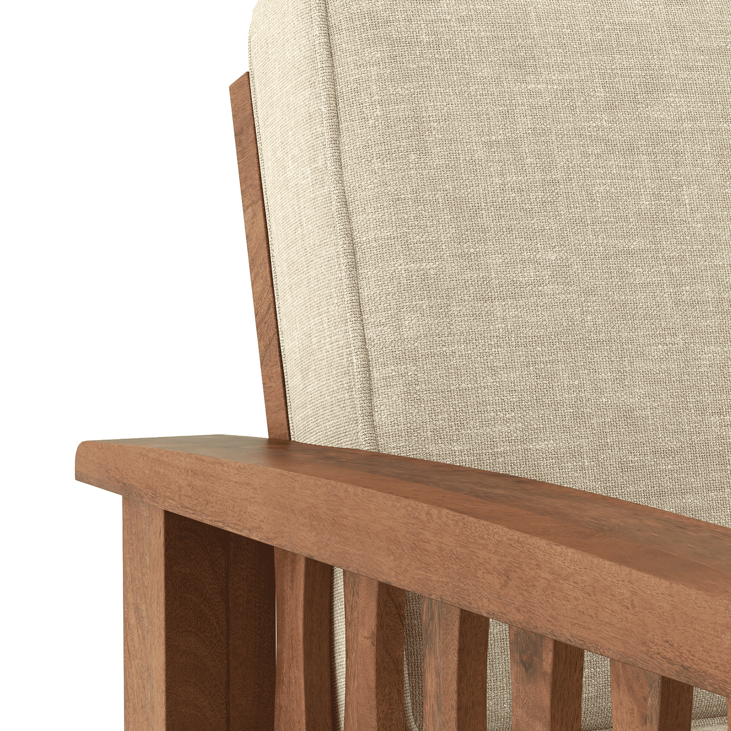 Raynor 3 Seater Wooden Sofa (Macadamia Brown)