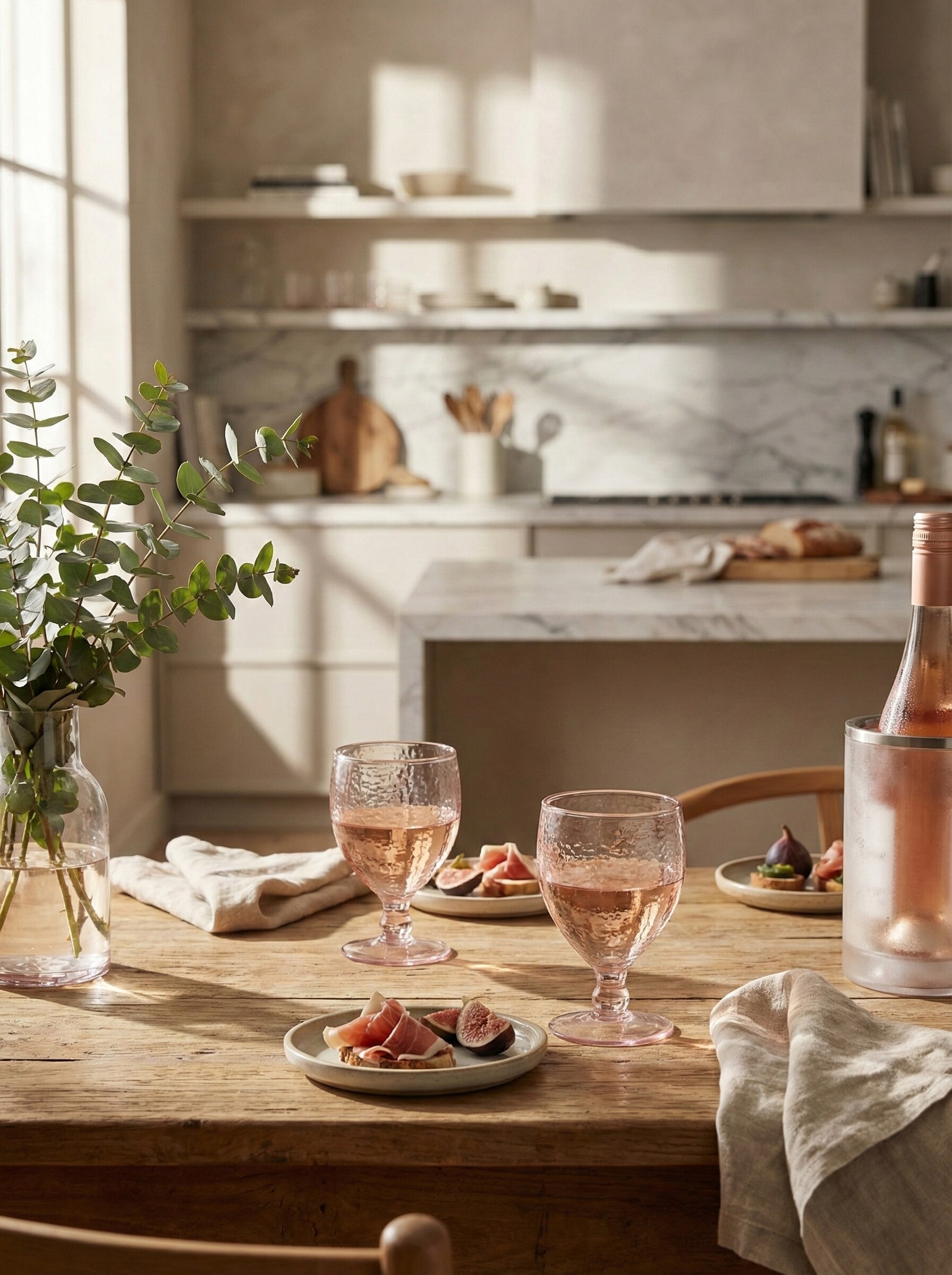 Front view of Glass-worked Montrachet Glass Set (2 Pcs)