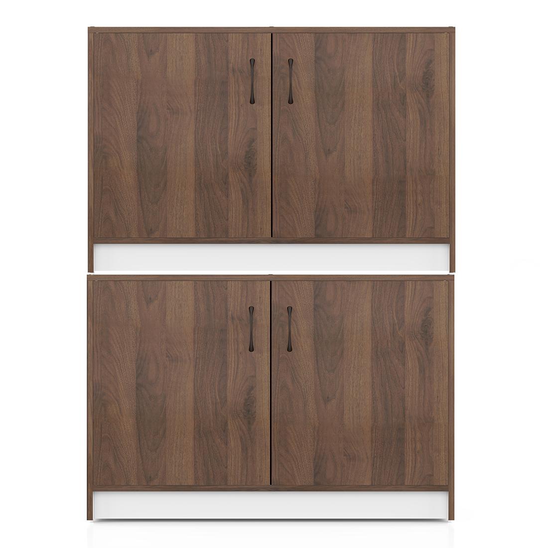 Alex 12 Pair Shoe Rack in Classic Walnut Finish