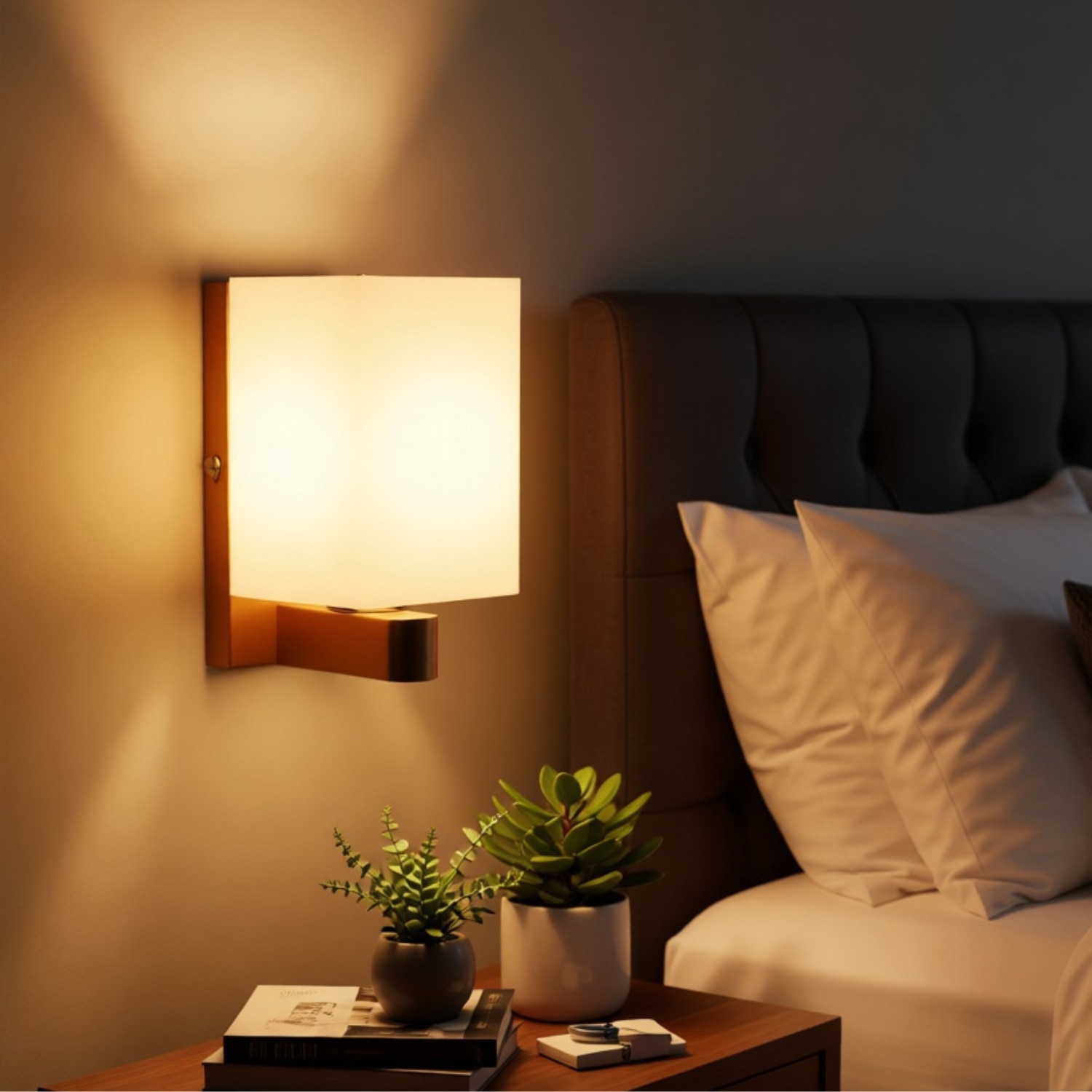 Eliante Modern Wall Lights Mild Steel & 0.6 Kg Material Antique Gold & White Finish - Eliante