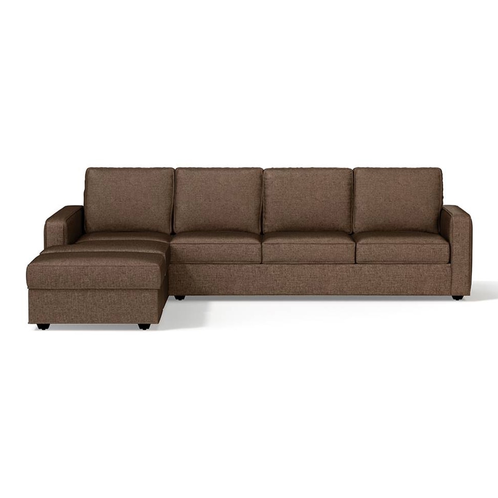 Apollo Sofa (Colour : Mocha, Cushion : Soft, Back Type : Regular, Seating Capacity : Left Aligned 3 Seater + Left Aligned Chaise)