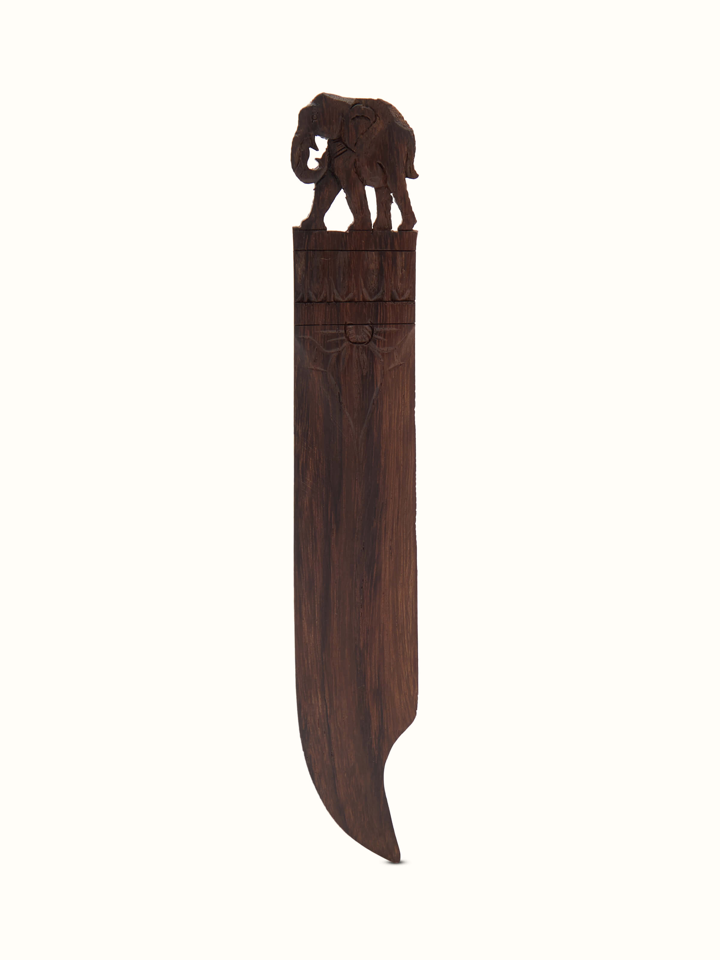 Main view of Carved Rosewood Elephant Paper Cutter