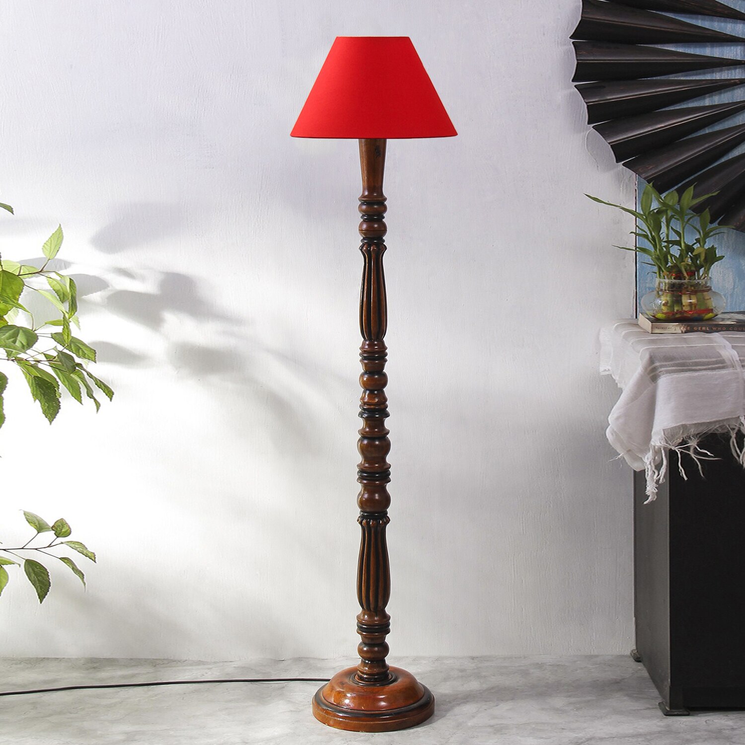 Devansh Wooden Floor Lamp