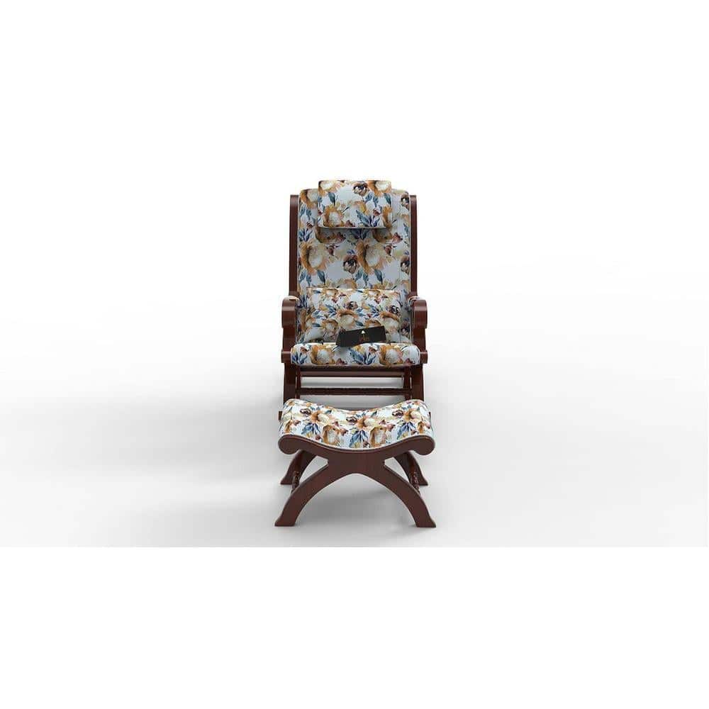 Colley Solid Wood Rocking Chair in Beige printed Colour