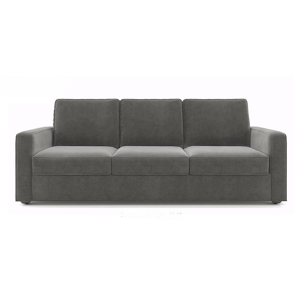 Apollo Sofa Set (Colour : Ash Grey Velvet, Cushion : Hard, Back Type : Regular, Seater : 3+1+1)