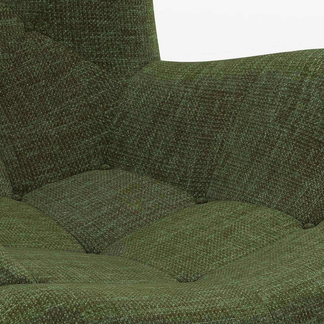 Contour Chair With Ottoman In Moss Green
