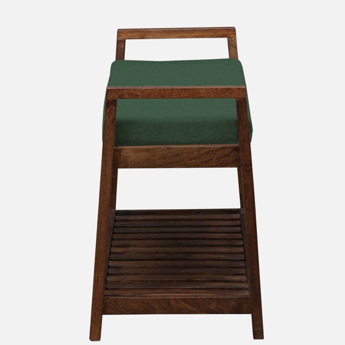 Sandvik Solid Wood Shoe Rack with Seating in Walnut Brown finish