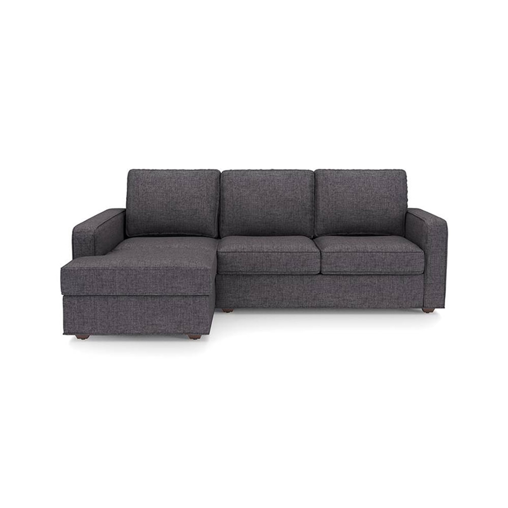 Apollo Compact Sofa (Colour : Steel, Cushion : Hard, Back Type : Regular, Seating Capacity : Left Aligned 2 Seater + Left Aligned Chaise) - Urban Ladder