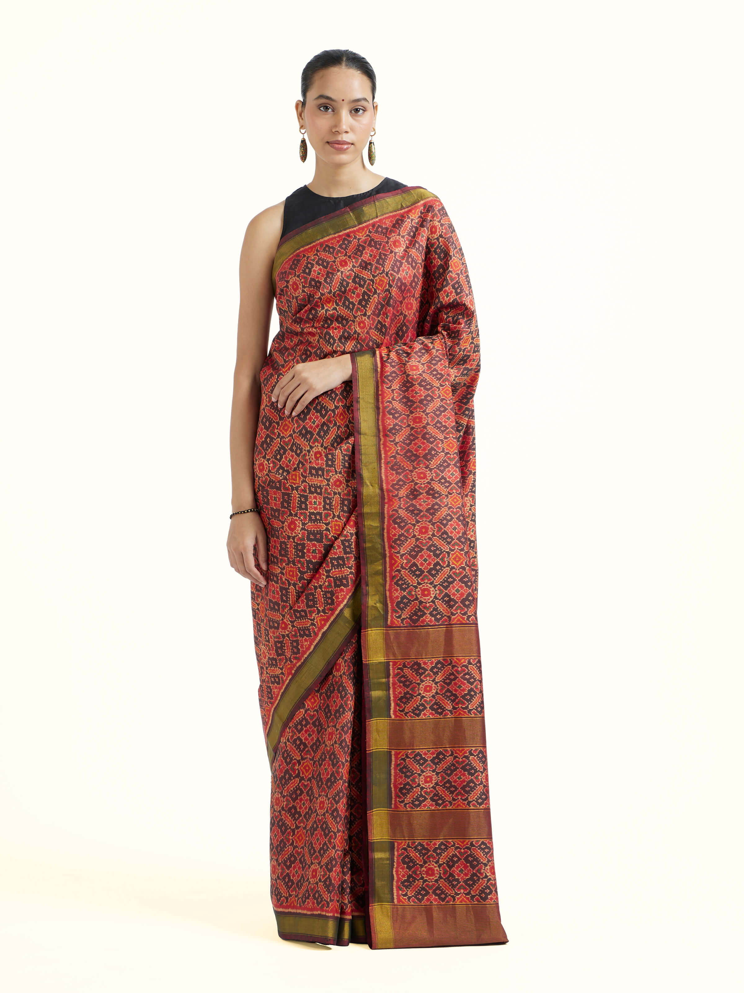 Side view of the Rajkot Micro Patola Saree