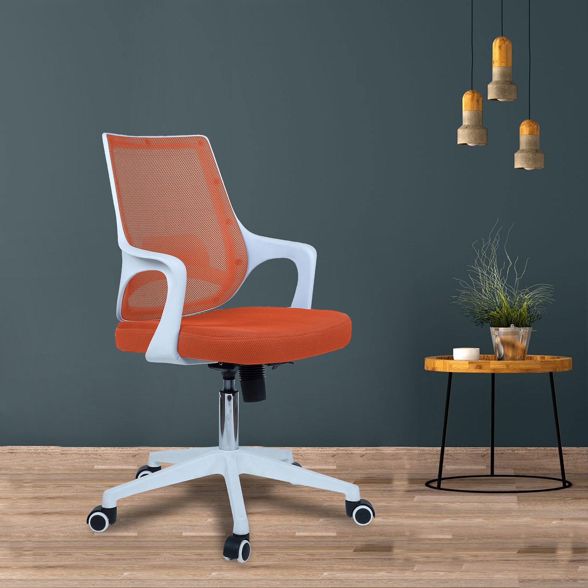 Xeanea Mid Back Ergonomic Chair in Orange Colour - Furniturstation