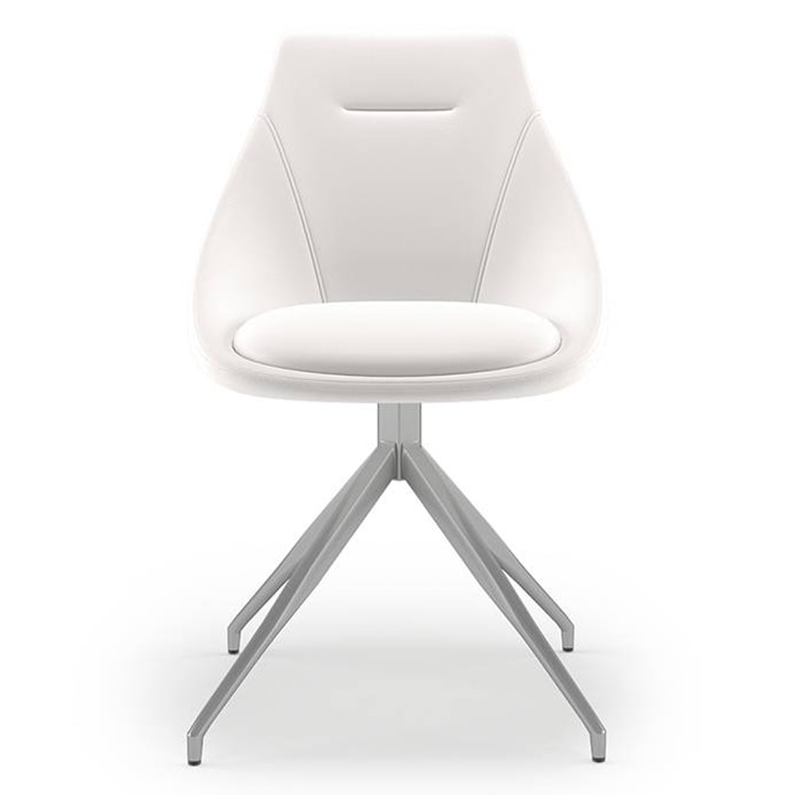 Caribu 6 To 8 Extendable Dining Table With Set Of 8 Doris Swivel Accent Chairs (Colour- White Leatherette, Finish- White High Gloss)