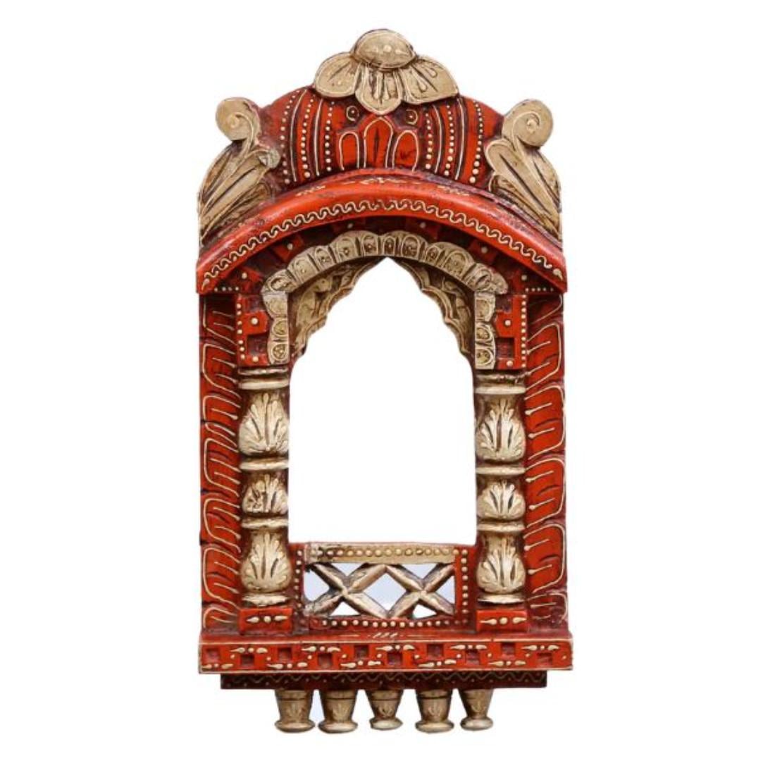 Desert Art Solid Wood Handpainted Saffron Jharokha Wall Frame 16 Inch-image-27