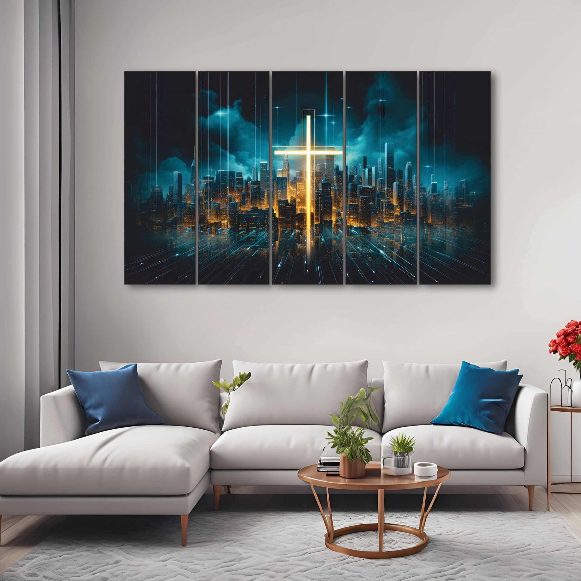 The Castle Decor Jesus Fast Life Wall Art Set of 5 Digital Painting 27x48 Inch - The Castle Decor