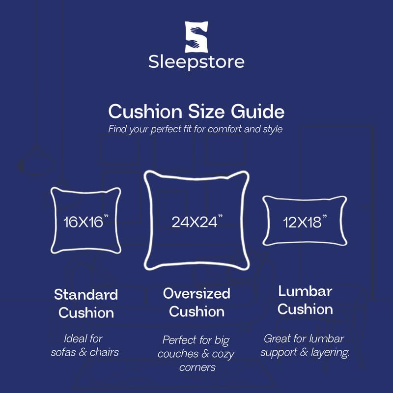 Fibrom 4 Pcs Quilted Back Support Cushions 16 X 16 Inches