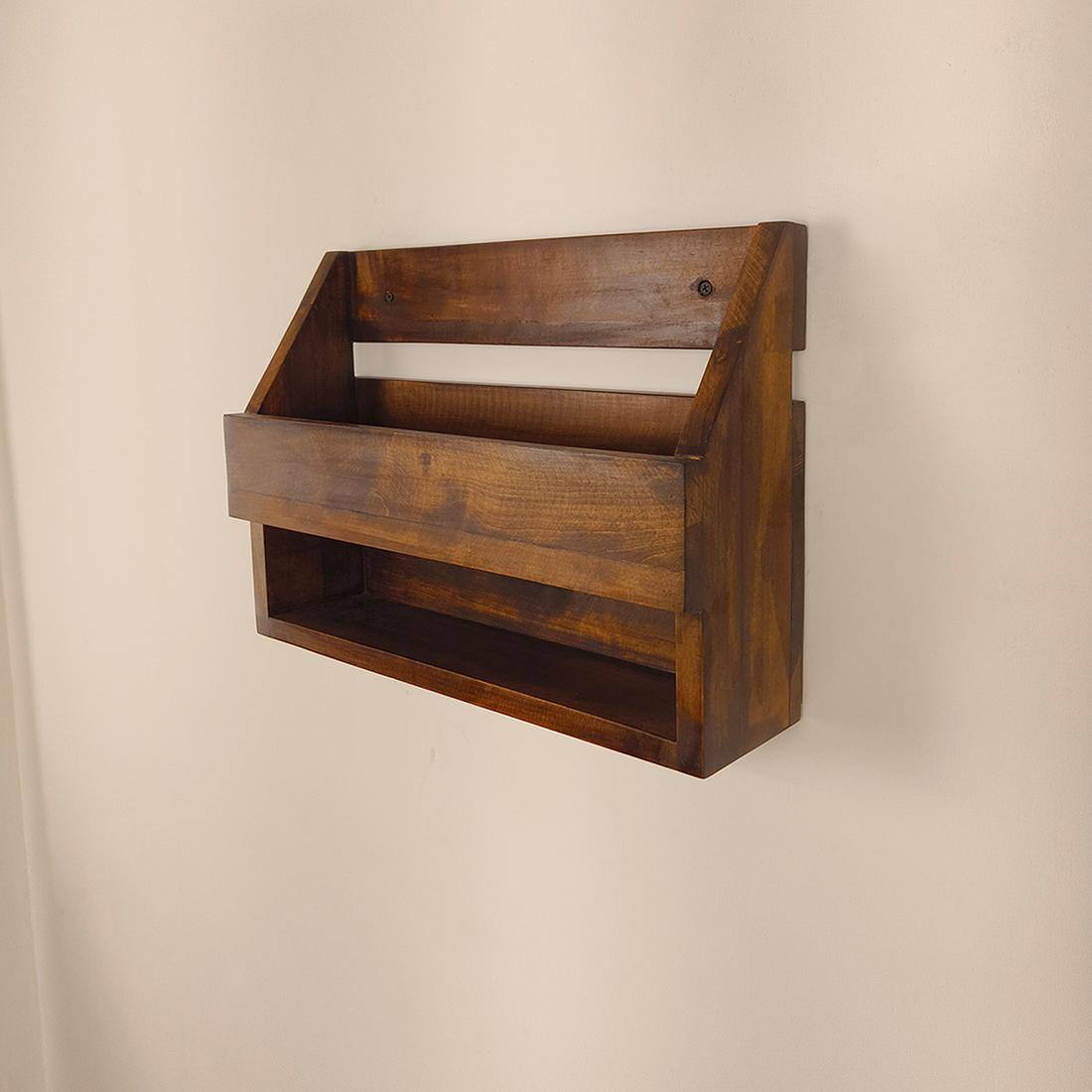 Riverdale Wooden Wall Shelf Organiser With Key Holders