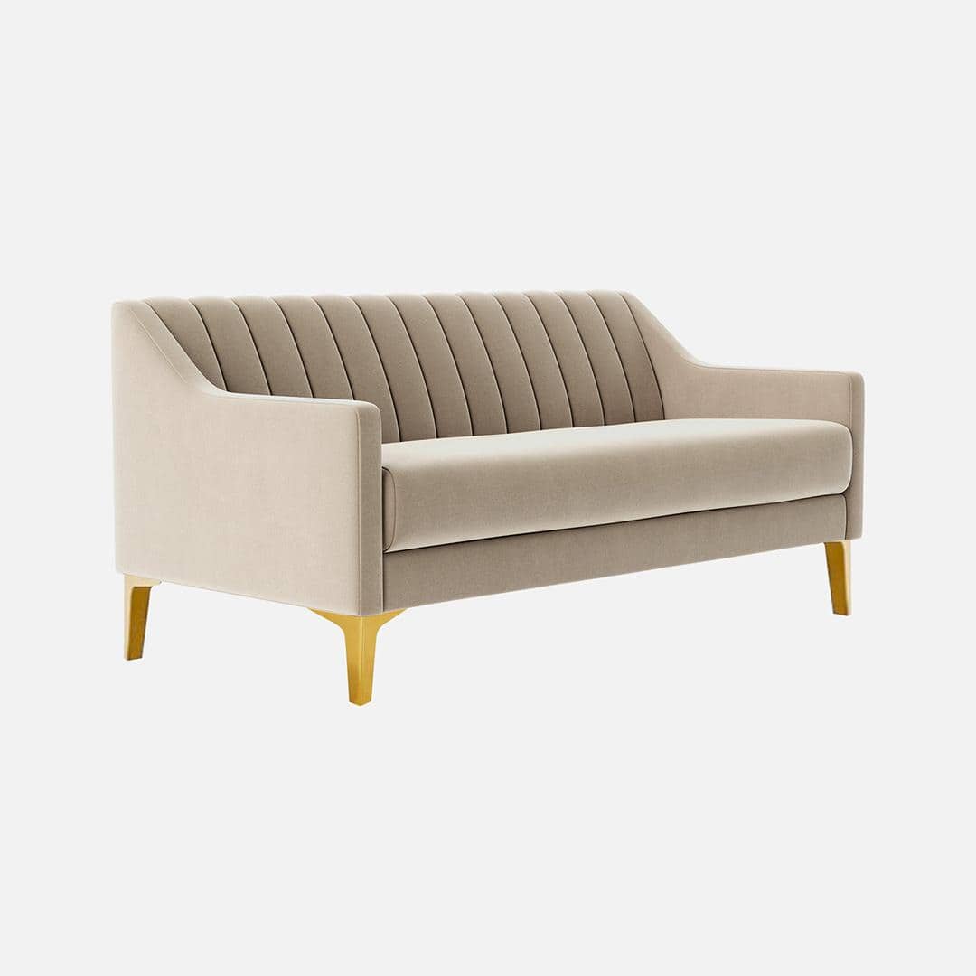 Fame Velvet 3 Seater Sofa in Cream Colour