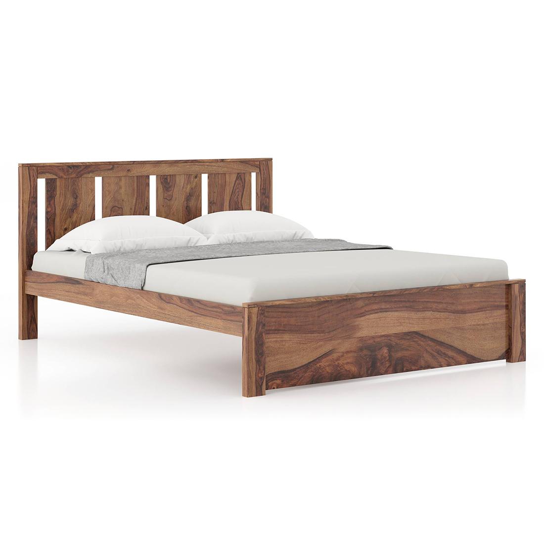 Durban Solid Wood King Size Non Storage Bed In Teak Finish