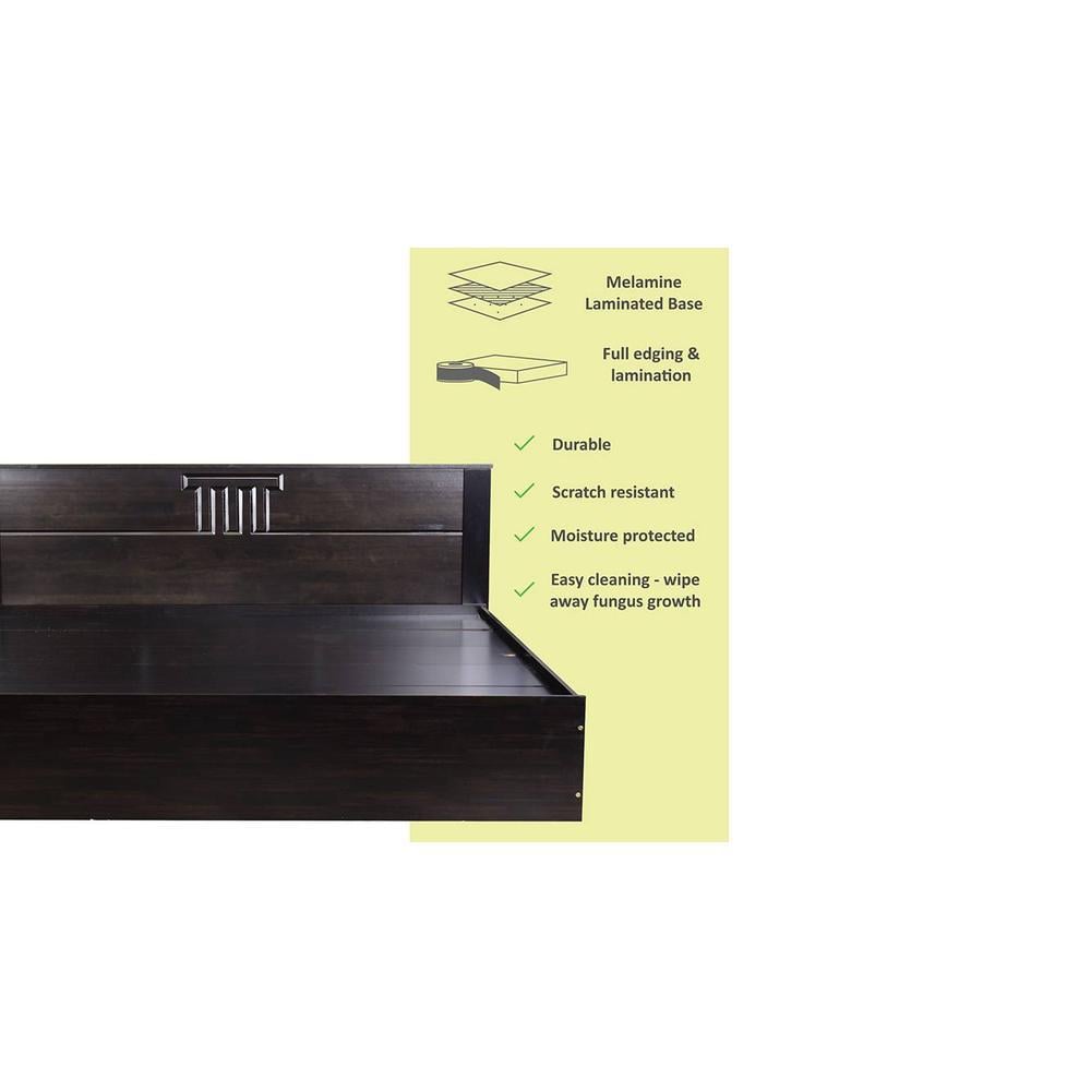 Styx Solid Wood King Size Drawer Storage Bed In Melamine Finish