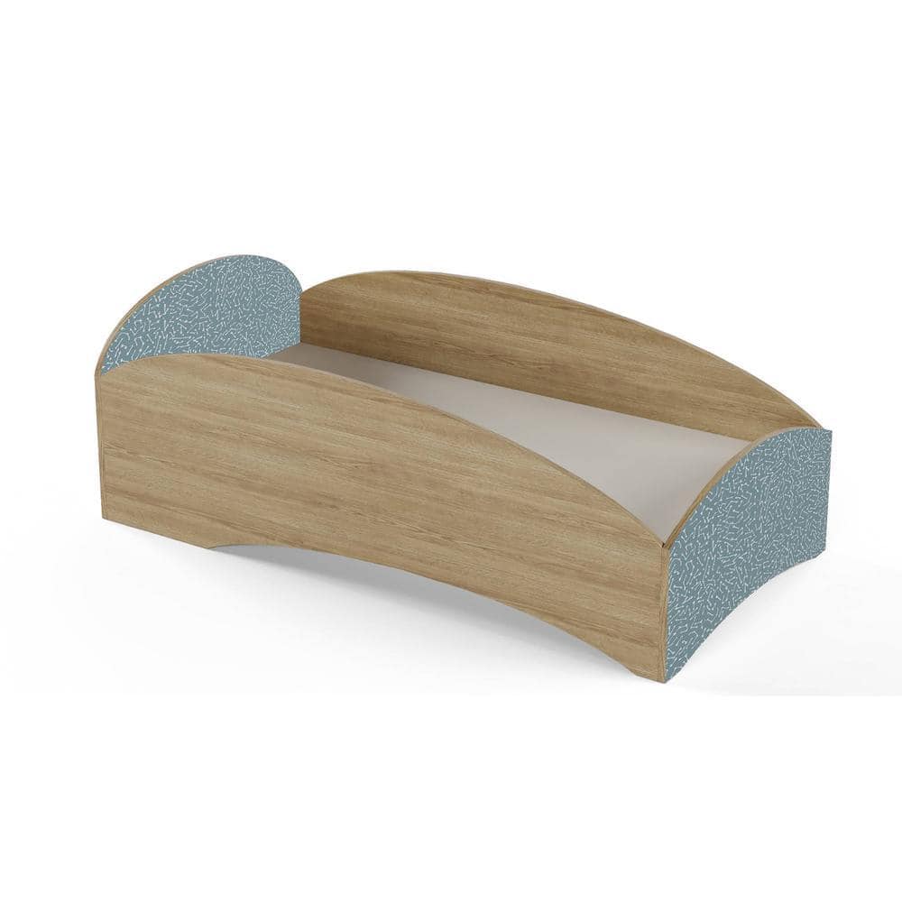 Loopy Loop Engineered Wood Bed in Blue Colour