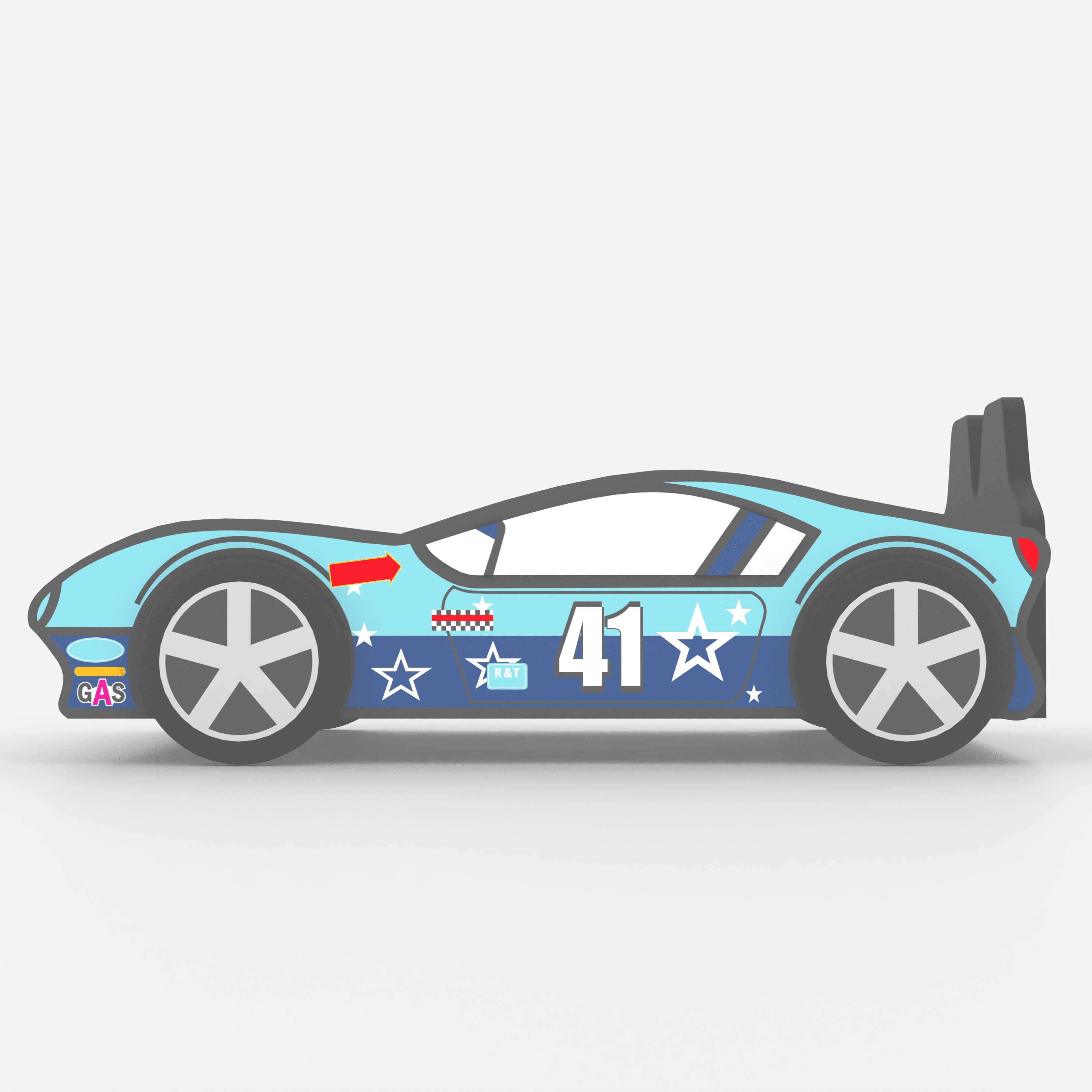 Flash Racer Car Bed In Blue Colour