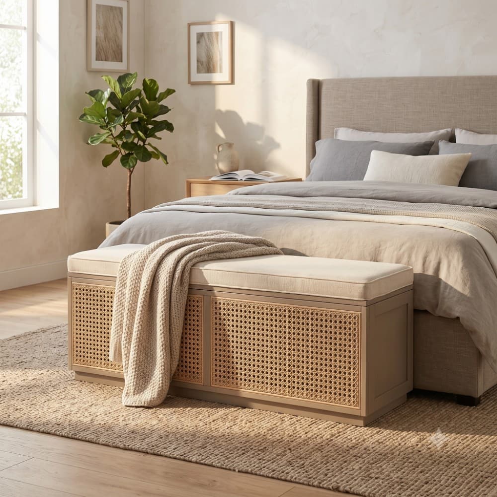Canora Solid Mango Wood Storage Trunk Taupe