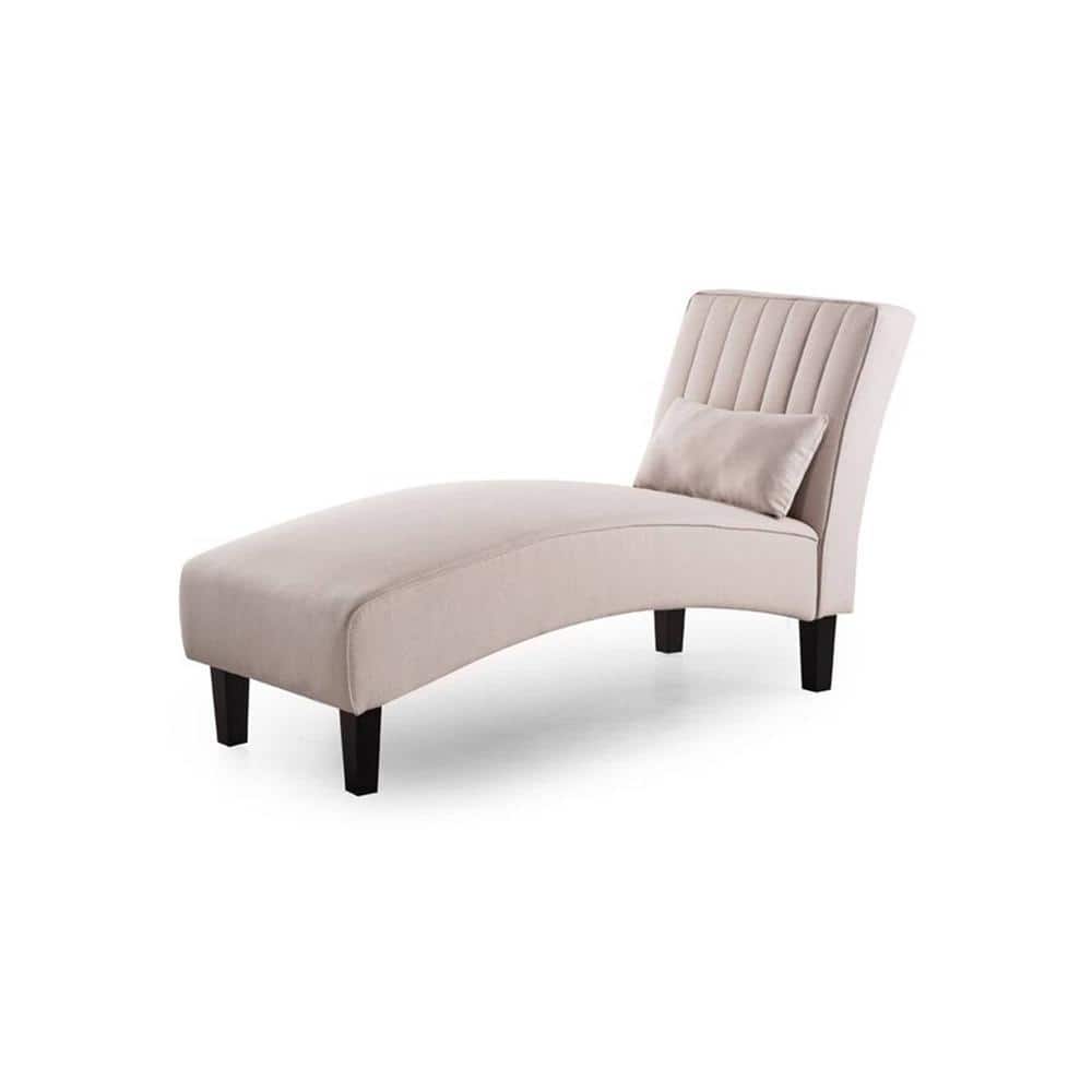 Fiest Velvet Chaise Launger in Cream Colour