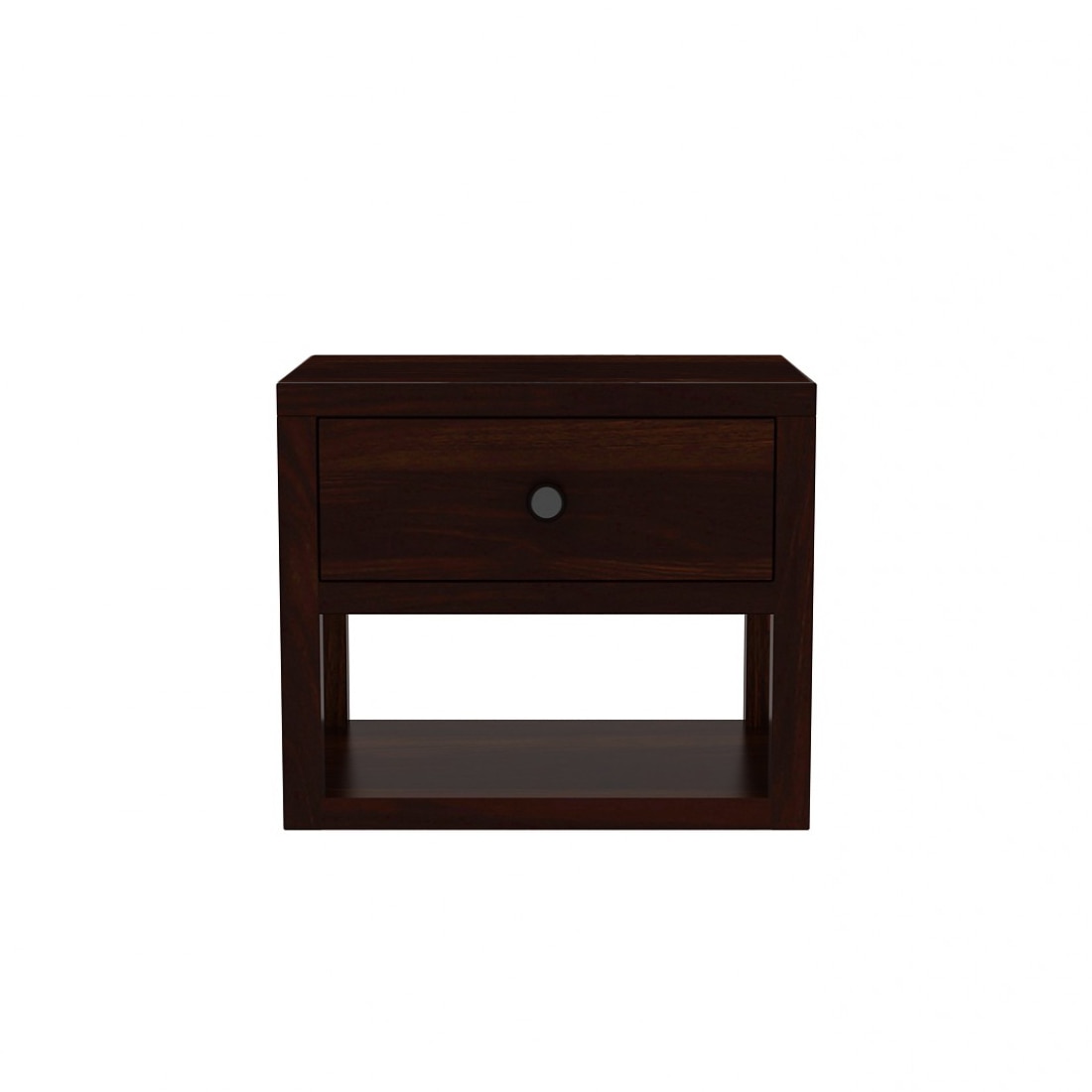 Stanfiled Solid Wood Bedside Table in Walnut Finish