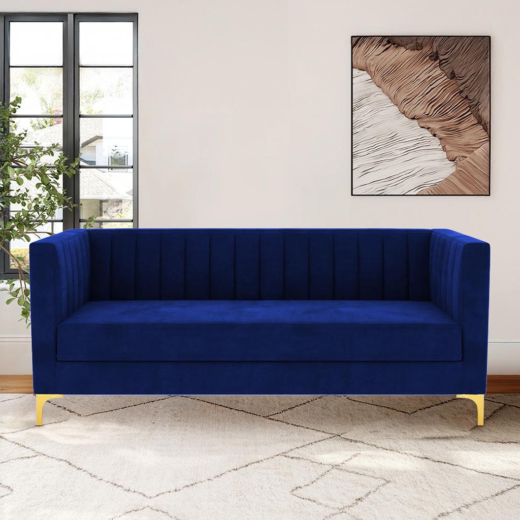 Loris Fabric Sofa - Navy Blue
