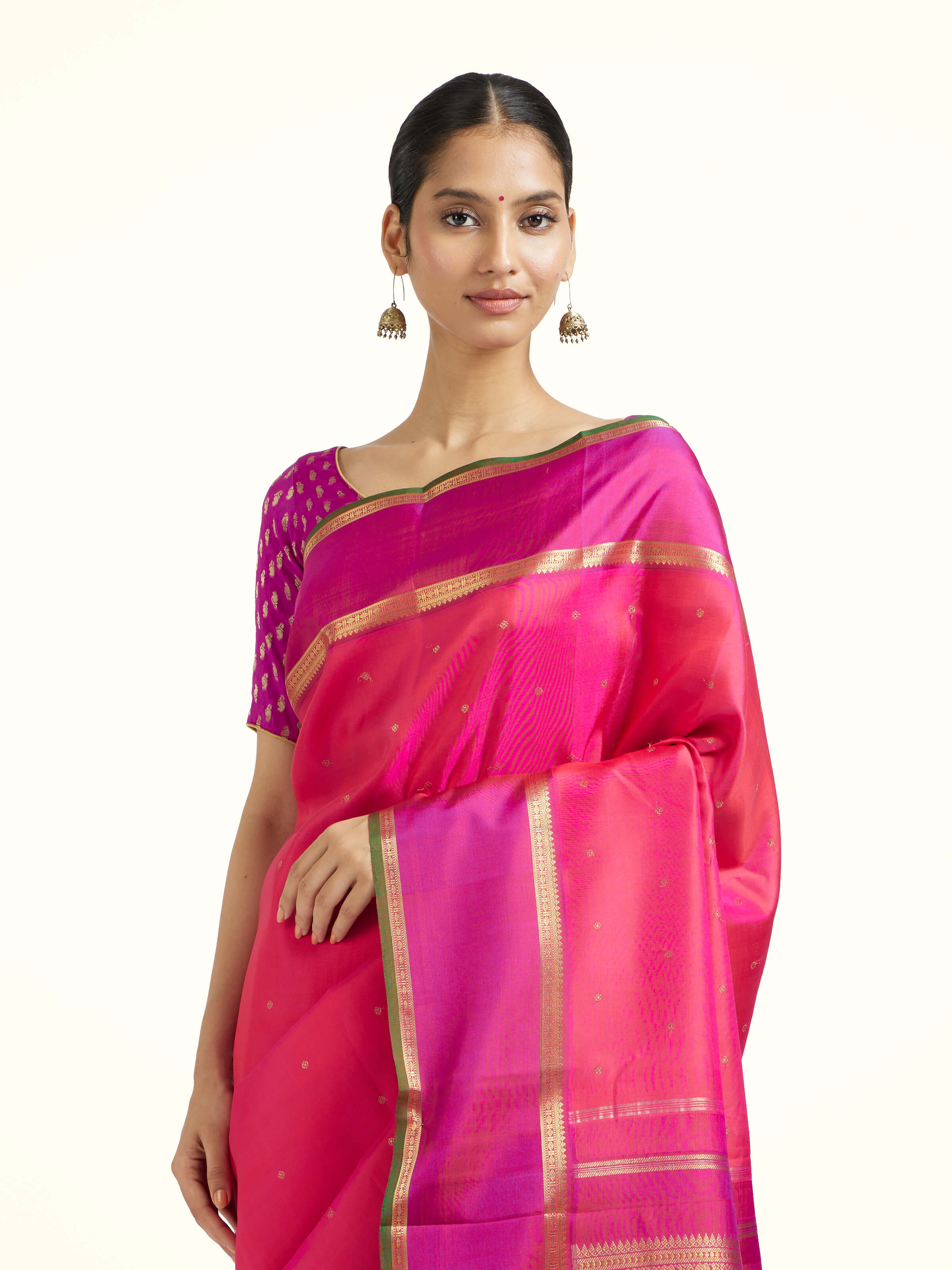 Pink Silk Kancheepuram Handloom Saree