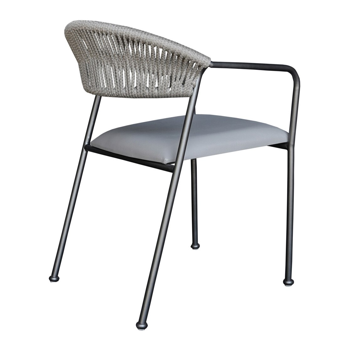 Costa Outdoor Accent Patio Weaving Chair Set of 2 Gun Metali in Grey