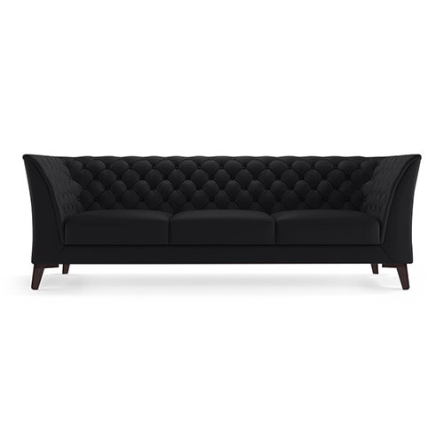 Weston 3 Seater Half Leather Sofa (Licorice)