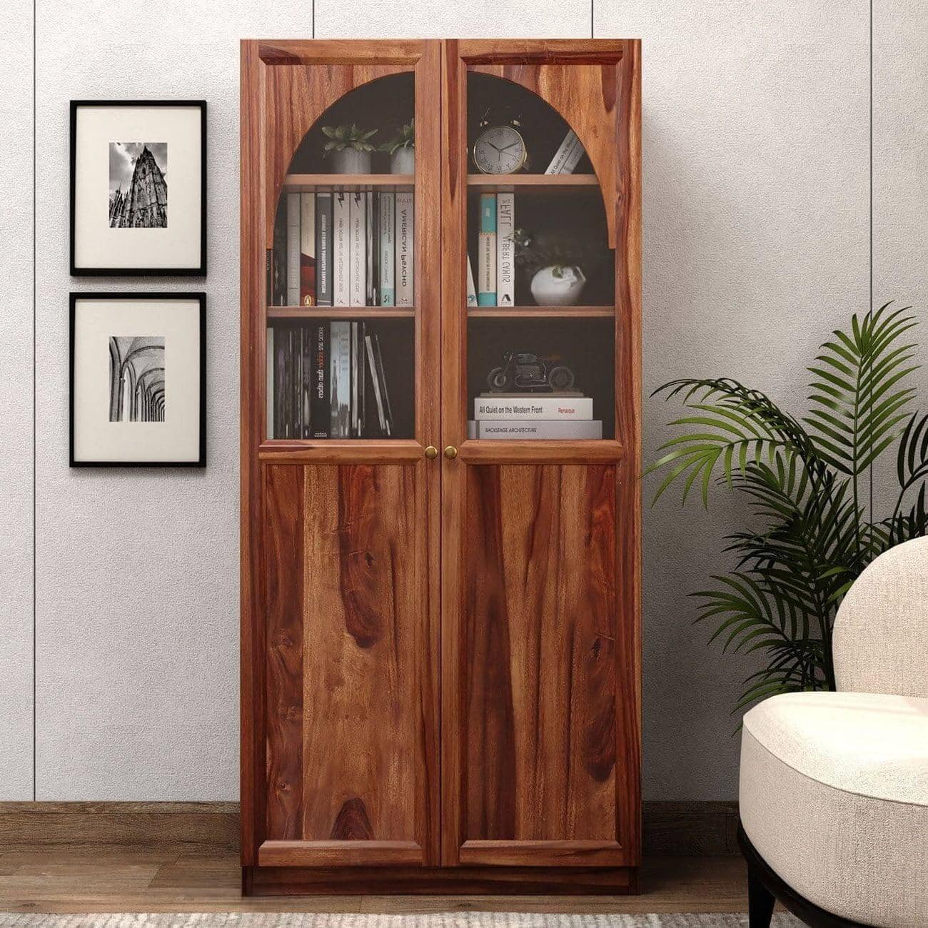 Uranus Solid Wood Bookshelf in Natural