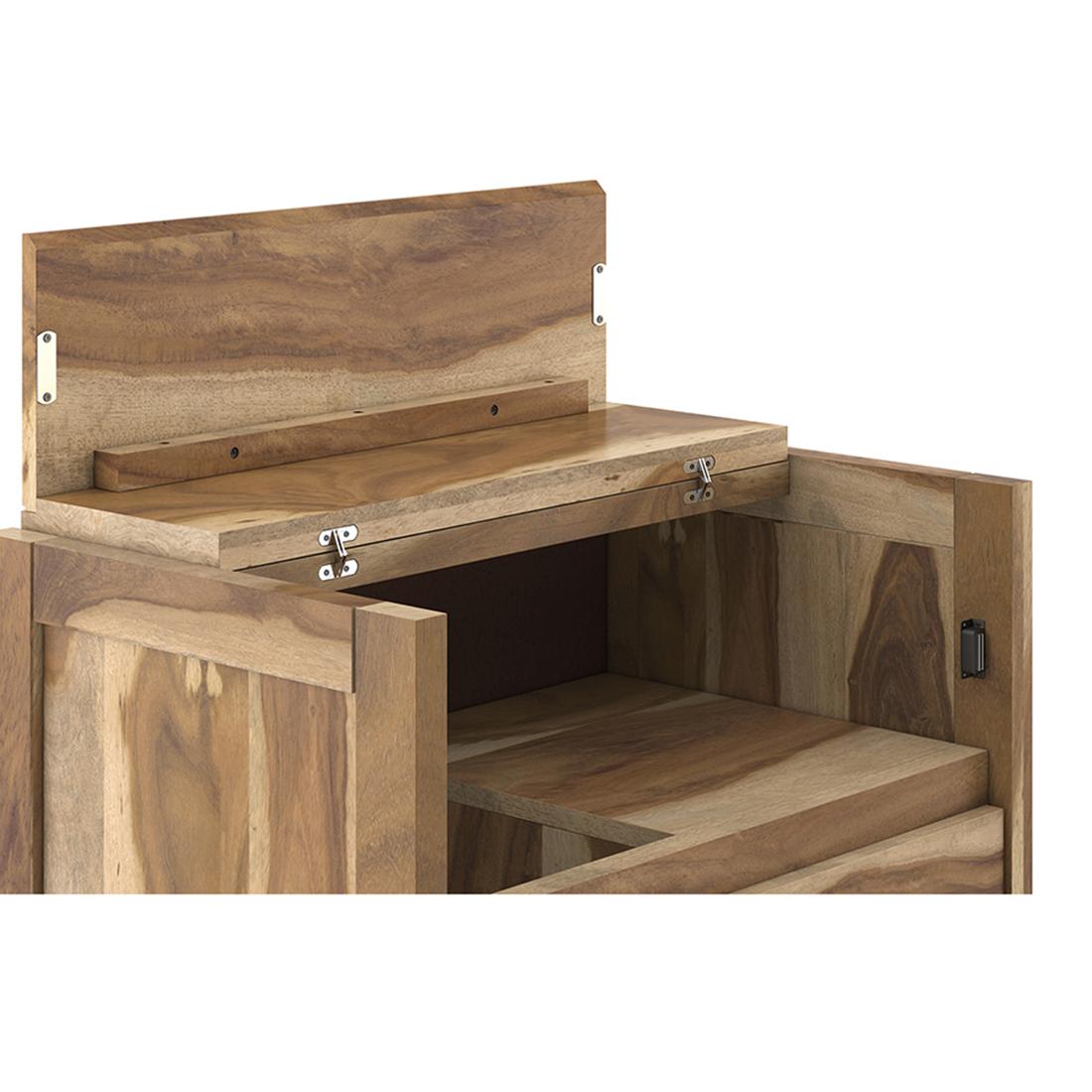 Macallan Solid Wood Bar Cabinet in Honey Oak Finish