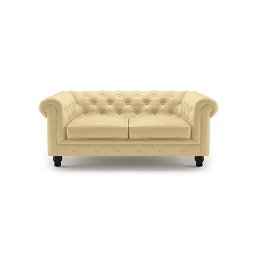 Winchester 2 Seater Leatherette Sofa in Cream Colour